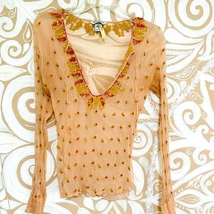 Sheer bohemian top